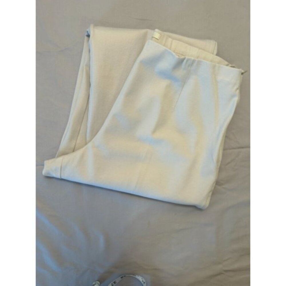 Womens Easy Spirit Stretch Pull On Beige Tan Cream Cotton Pants‎ Size Zip Button